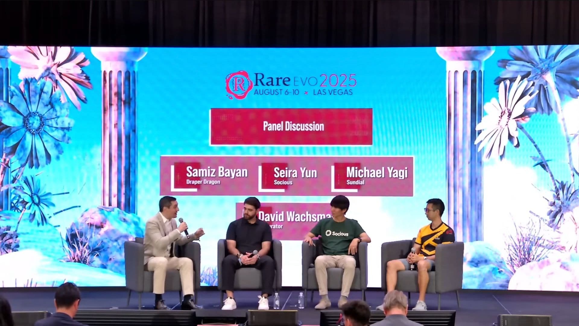 Draper Dragon's Partner Samiz Bayan speaking at Rare Evo 2025